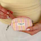 Mini Towel Keyring Bag - Pastel Stripes