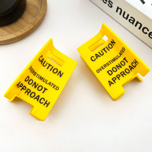 Caution Sign Hair Claw Clip