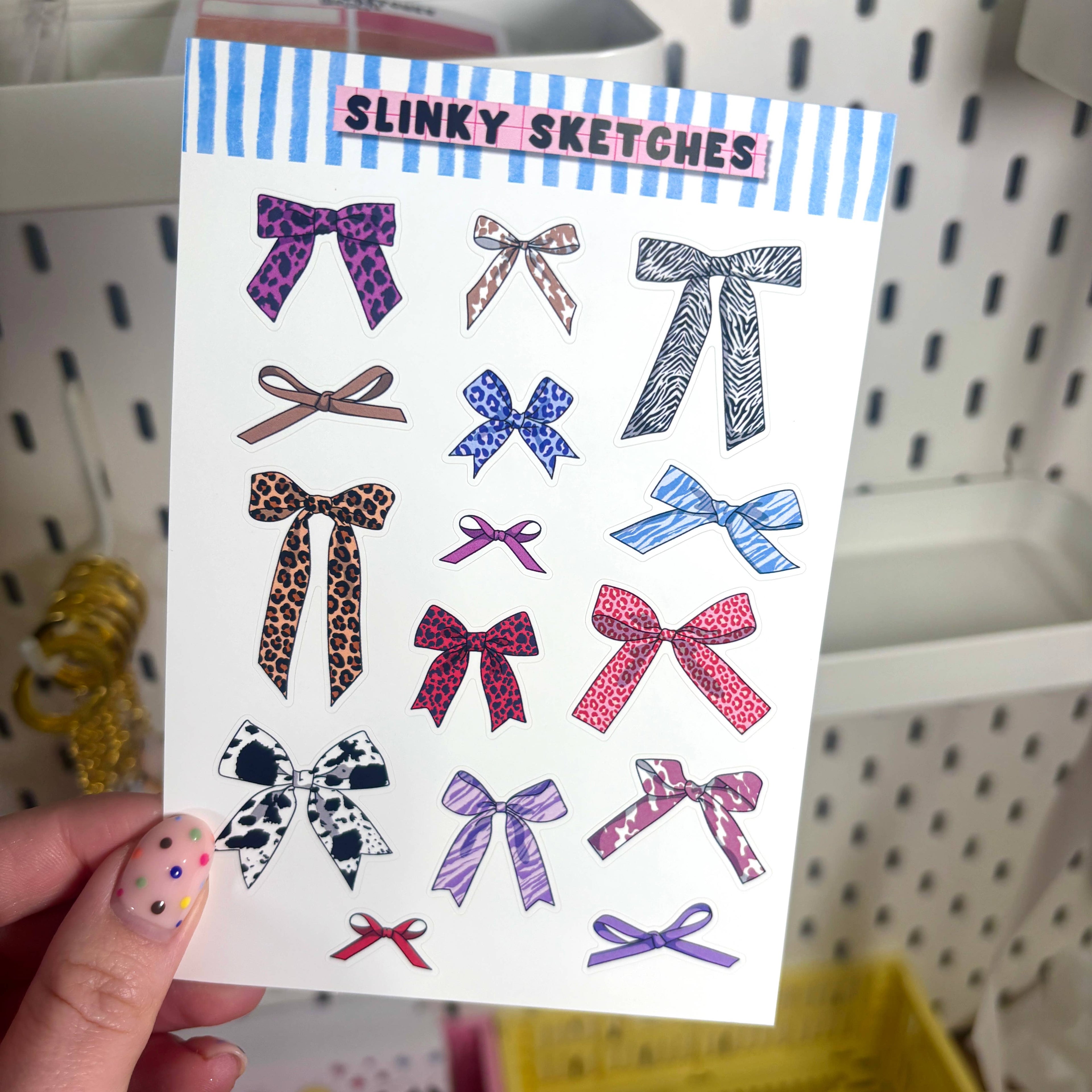 Animal Print Bows A6 Matte Sticker Sheet