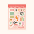 Cat Reading Journal Sticker Sheet - Literary Journaling