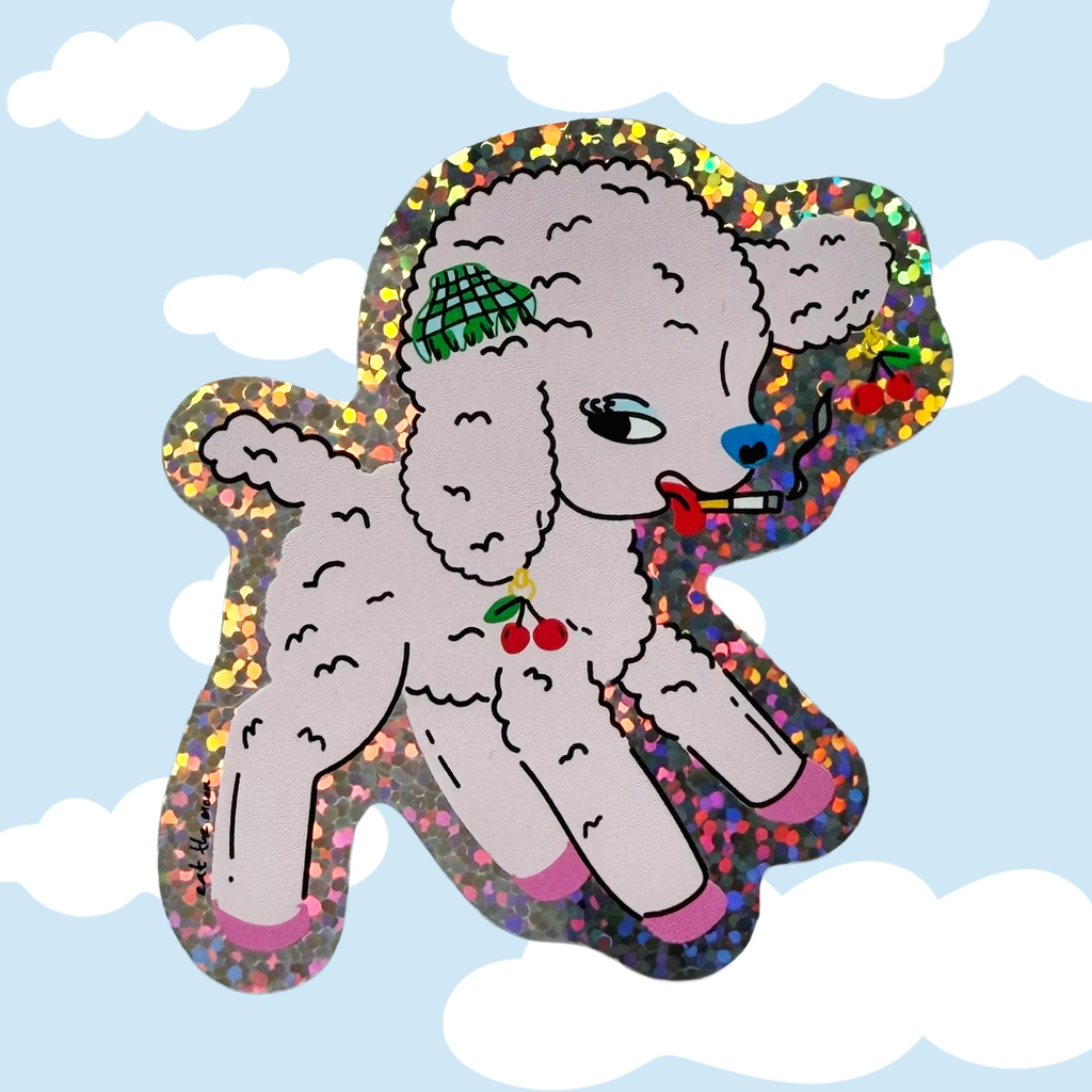 Little lamb Glitter Vinyl Sticker