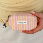 Mini Towel Keyring Bag - Pastel Stripes