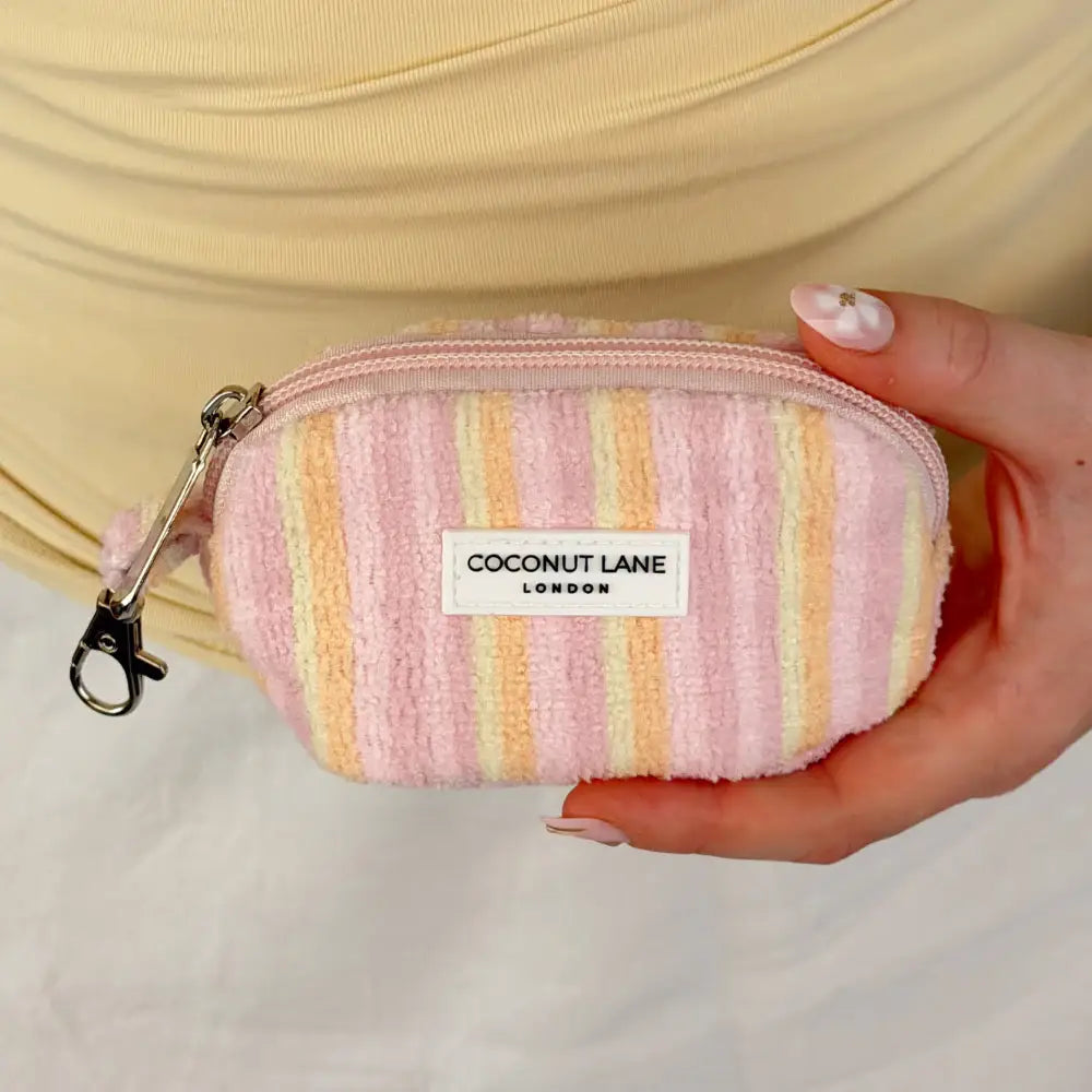 Mini Towel Keyring Bag - Pastel Stripes