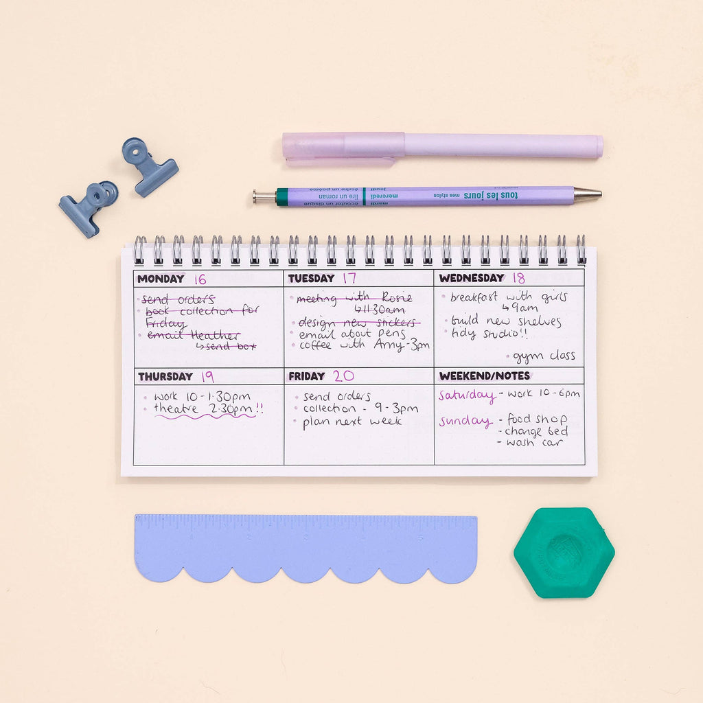 Ringbound Week Planner - Blue & Green