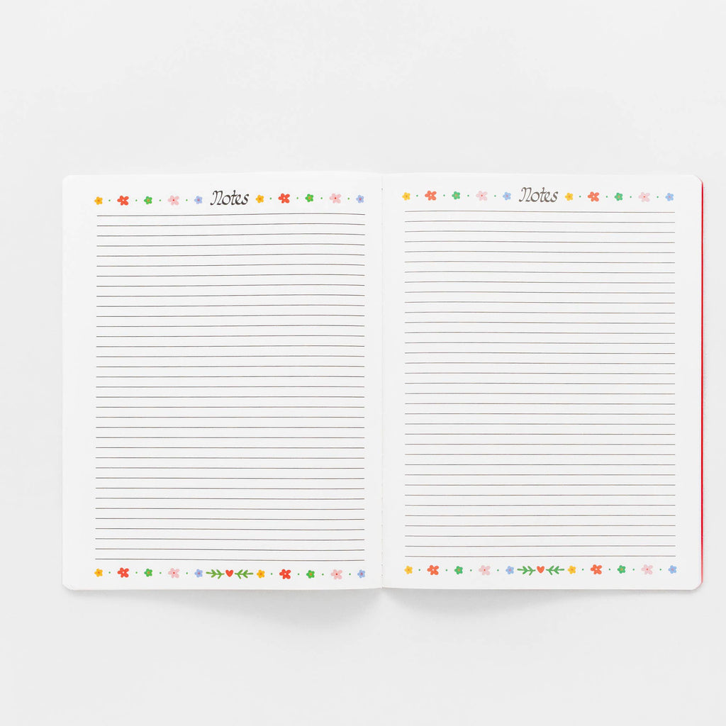 12 Month - Monthly Planner - Red Scandinavian Floral
