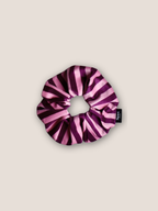 Icon Velvet Scrunchie – Pink and Purple Stripe