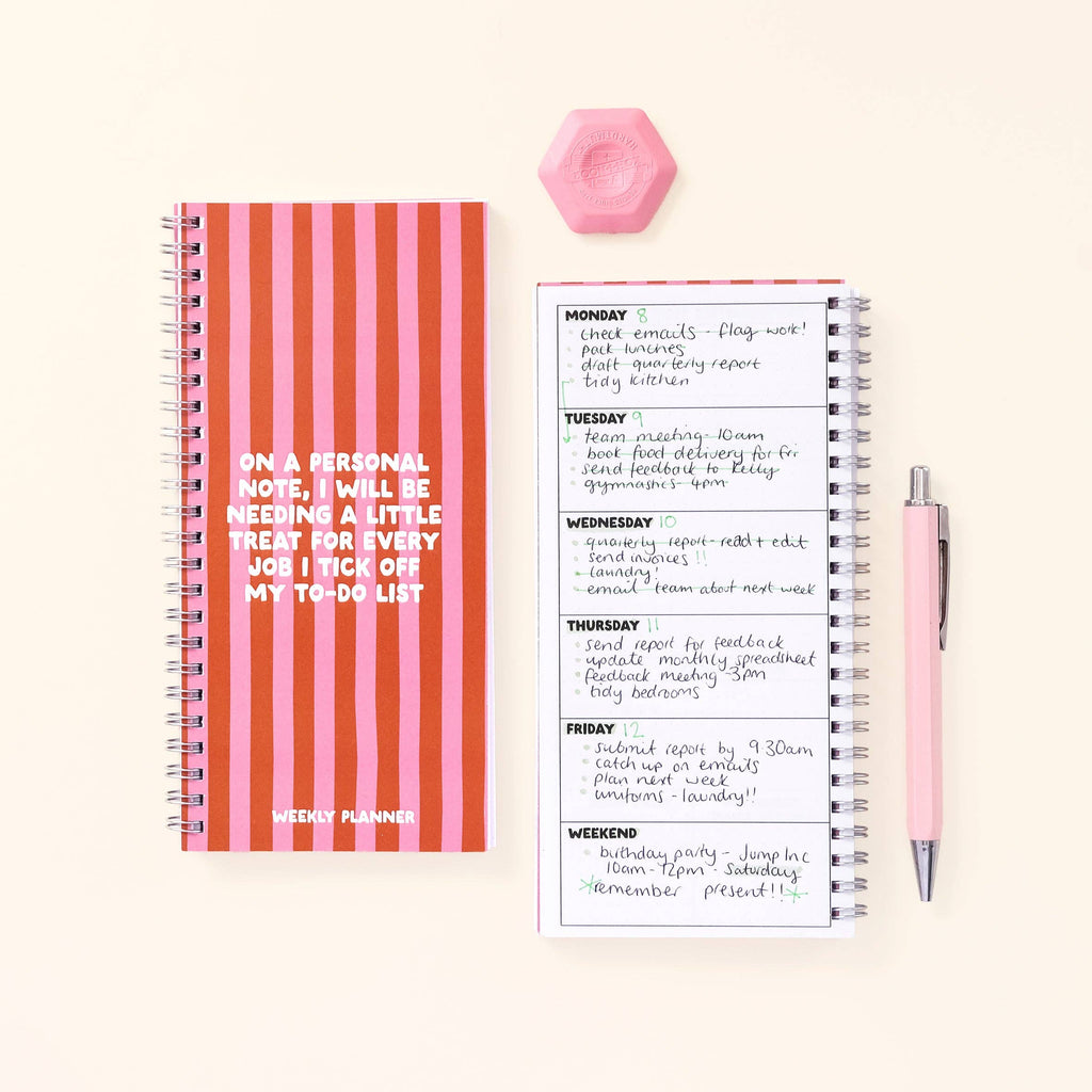 Ringbound Week Planner - Pink & Orange