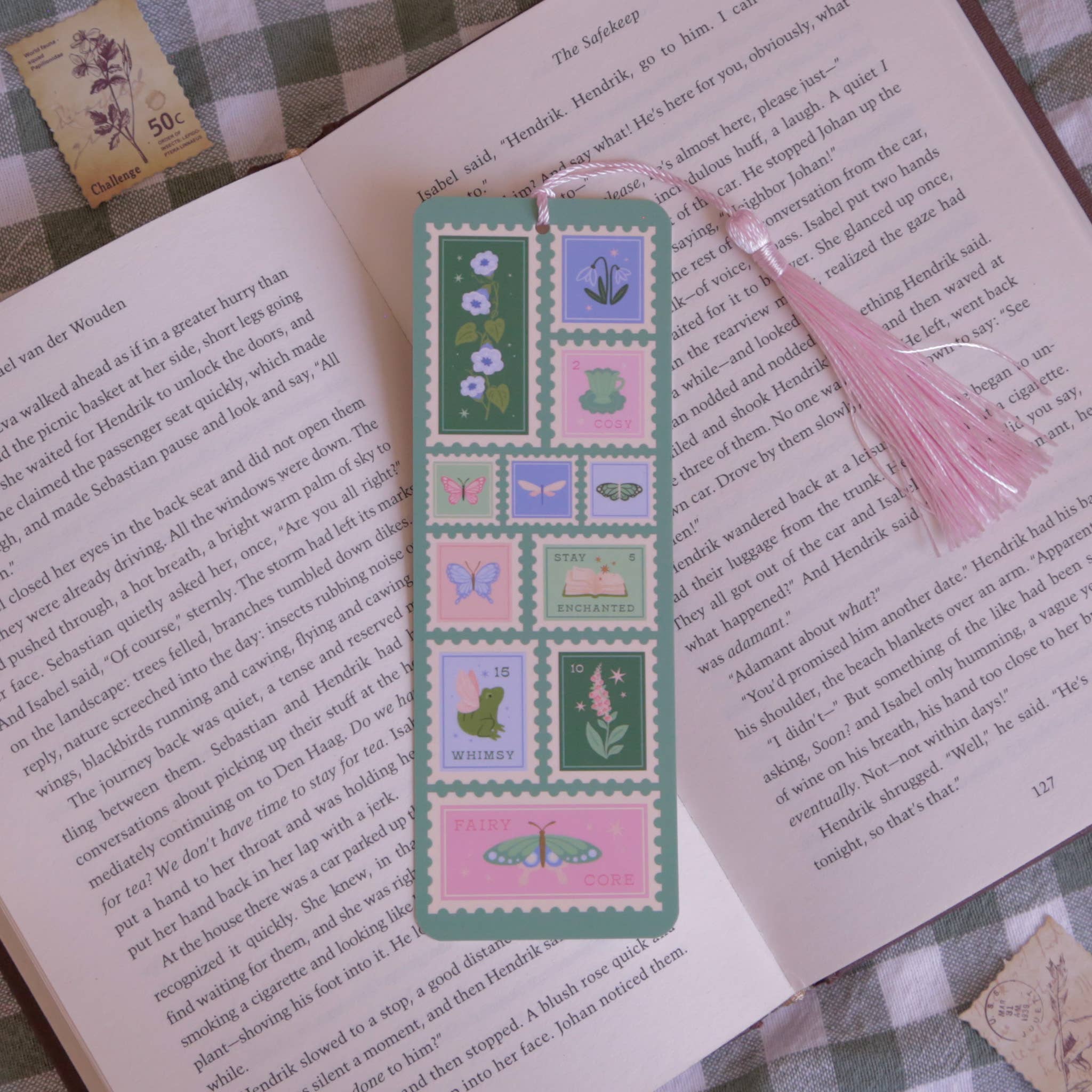 Fairycore Stamps Bookmark, Fantasy Bookmark with Tassel