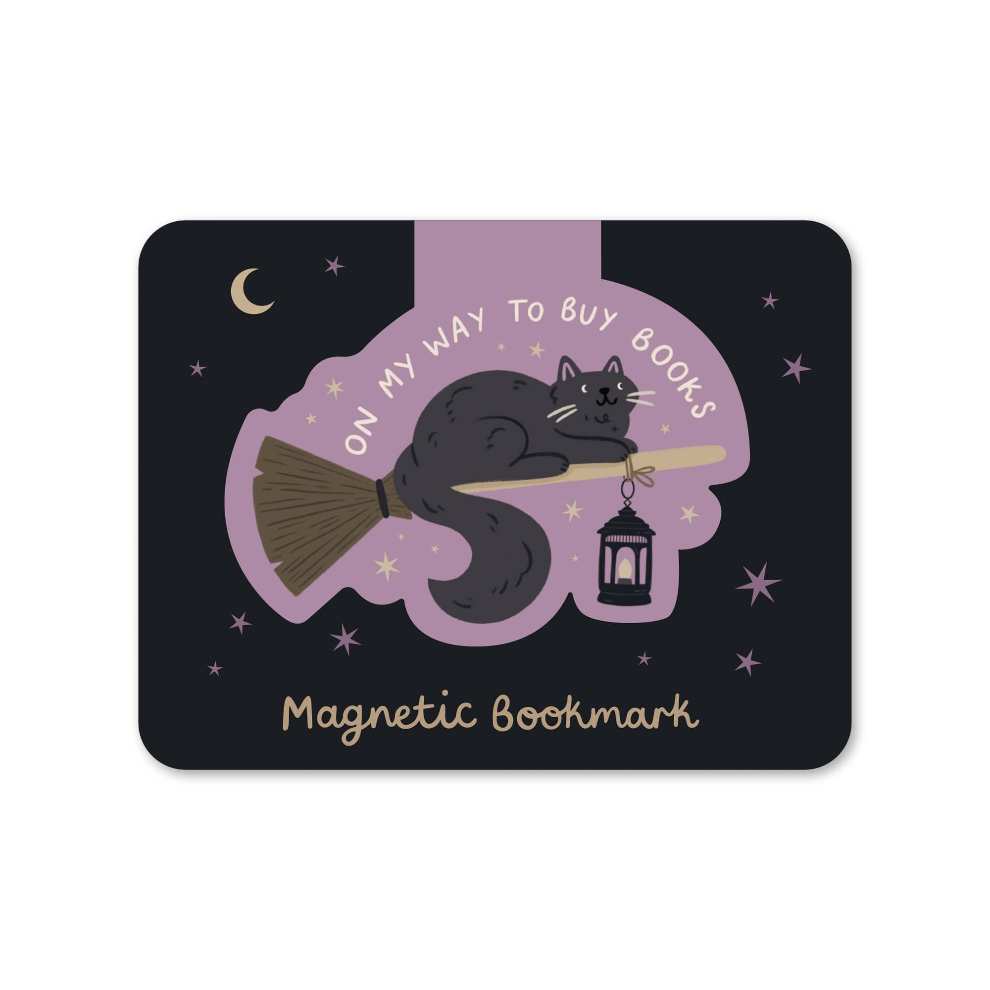 On My Way To Buy Books Witch Cat - Magnetic Bookmark