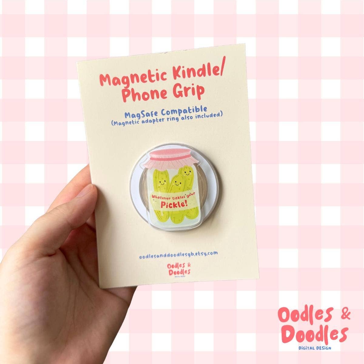 Tickle Your Pickle Jar Kindle Grip | Phone/E-Reader Holder