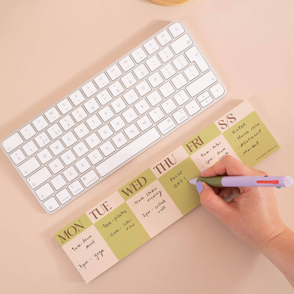 Keyboard Weekly Planner Pad | Matcha