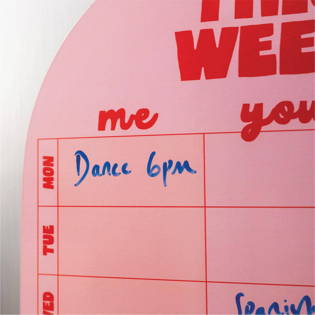 A4 Magnetic Pink & Red Weekly Planner | Fridge Magnet Planner
