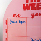 A4 Magnetic Pink & Red Weekly Planner | Fridge Magnet Planner