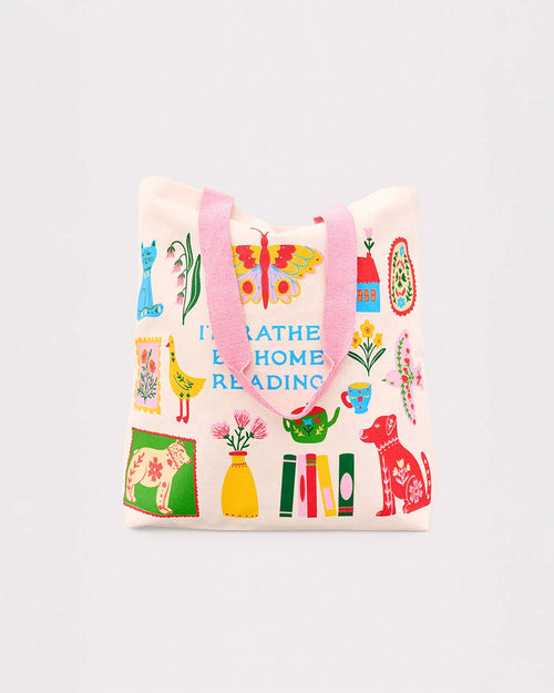 Canvas Tote, I'd Rather Be Home Reading