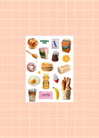 Breakfast Food Sticker Sheet - 4x6