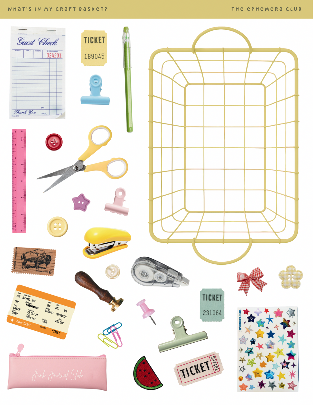 Large Craft Basket Sticker Sheet 