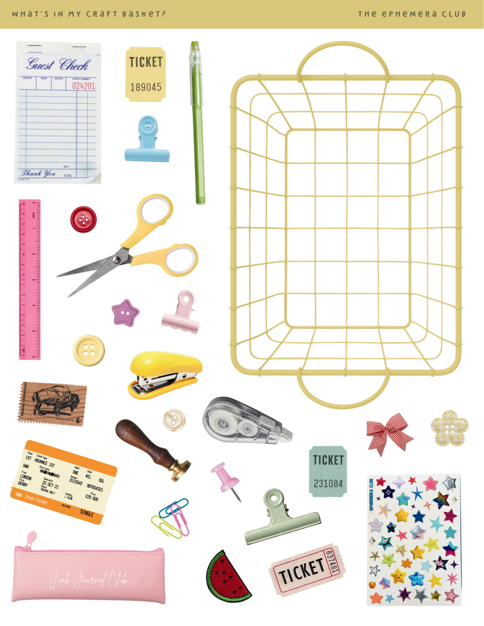 Large Craft Basket Sticker Sheet 