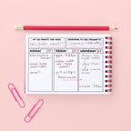 A6 Ringbound Week Planner - Pink & Red