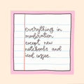Vinyl Sticker - New notebooks and iced coffee