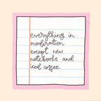 Vinyl Sticker - New notebooks and iced coffee