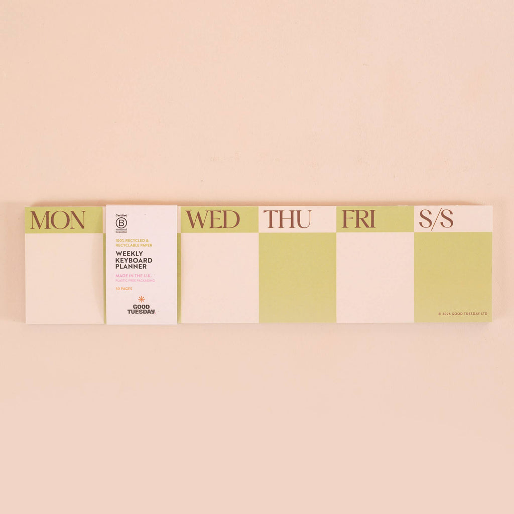 Keyboard Weekly Planner Pad | Matcha