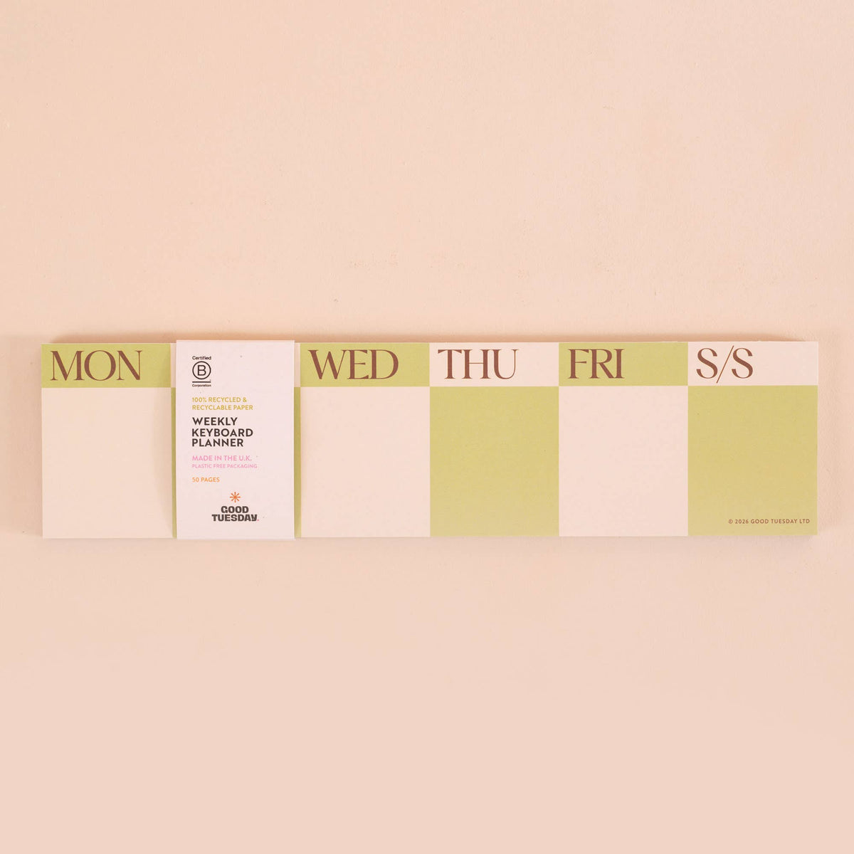Keyboard Weekly Planner Pad | Matcha