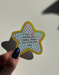 Chuck him in the Bin Sparkly Star Sticker