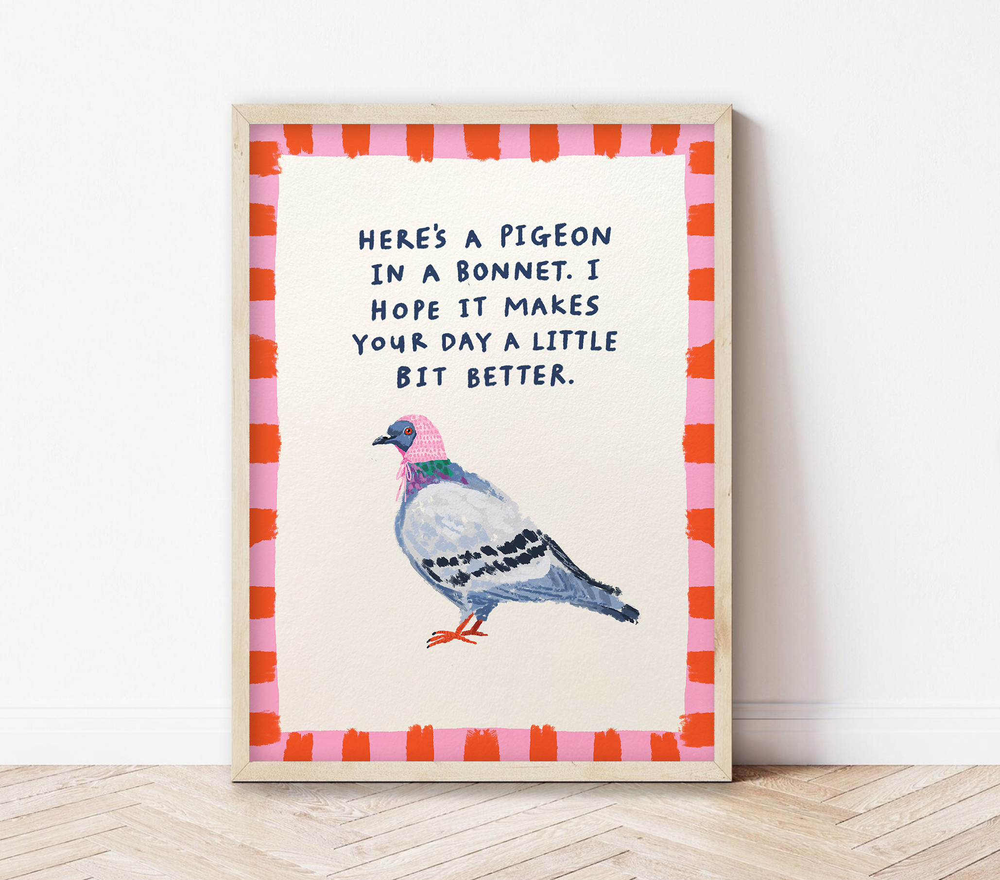 Pigeon in a bonnet | Cute Print