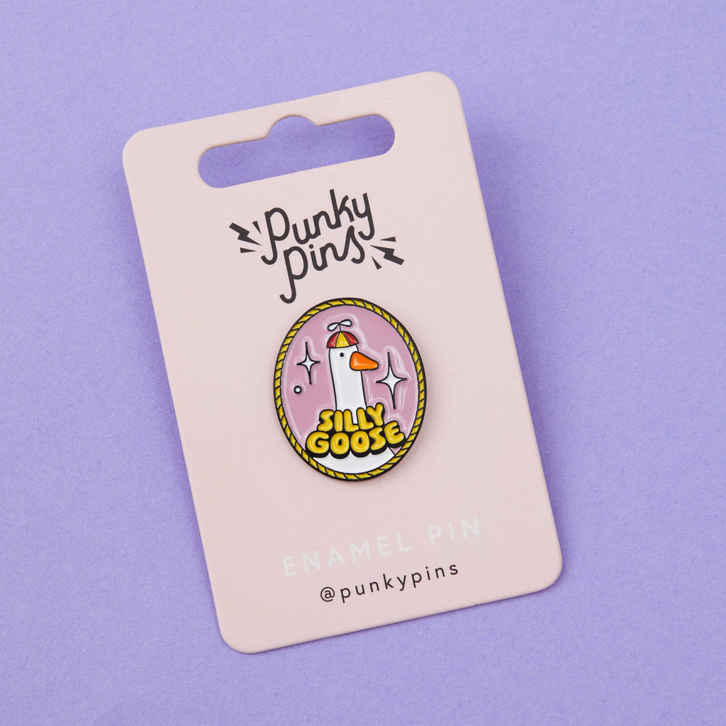 Silly Goose Oval Enamel Pin