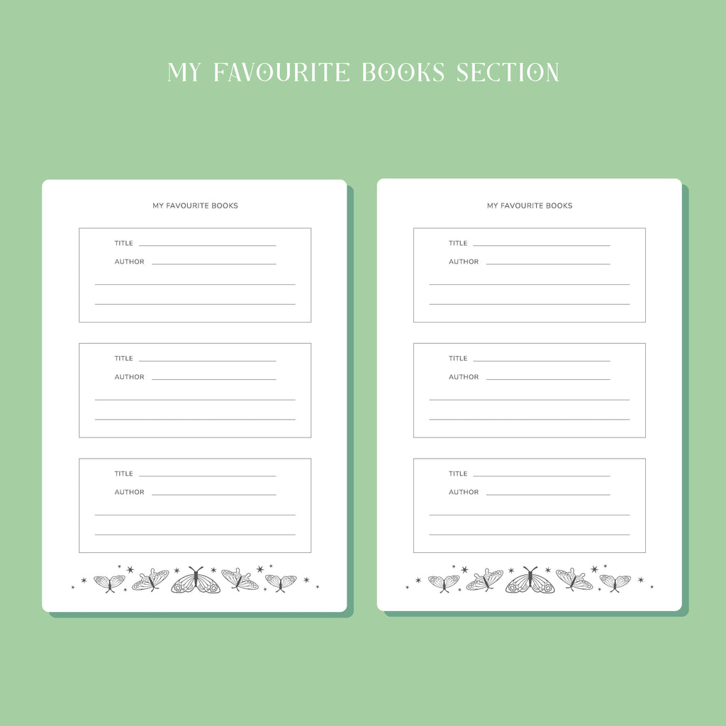 Whimsical Reading Journal Book Review Notebook