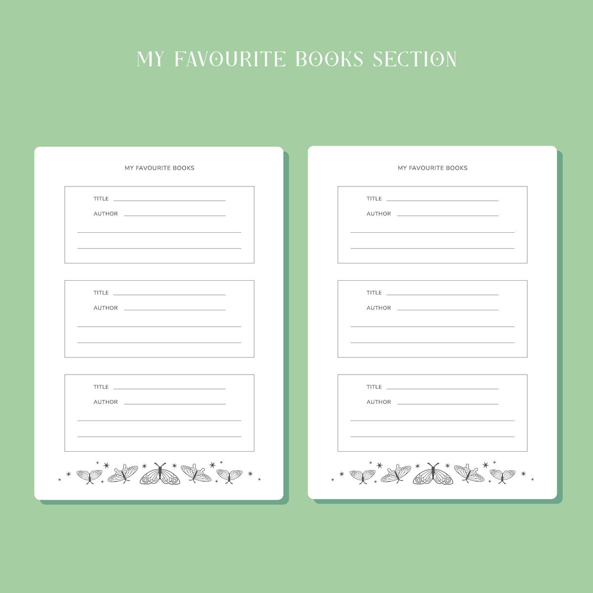 Whimsical Reading Journal Book Review Notebook