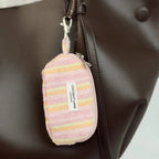 Mini Towel Keyring Bag - Pastel Stripes