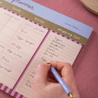 A4 Weekly Meal Planner Pad | Berry Stripe