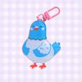 Pigeon Keyring | Acrylic Double Sided Keyring with Clasp