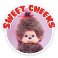 Sweet Cheeks Cute Monchhichi Monkey Inspired Vinyl Sticker