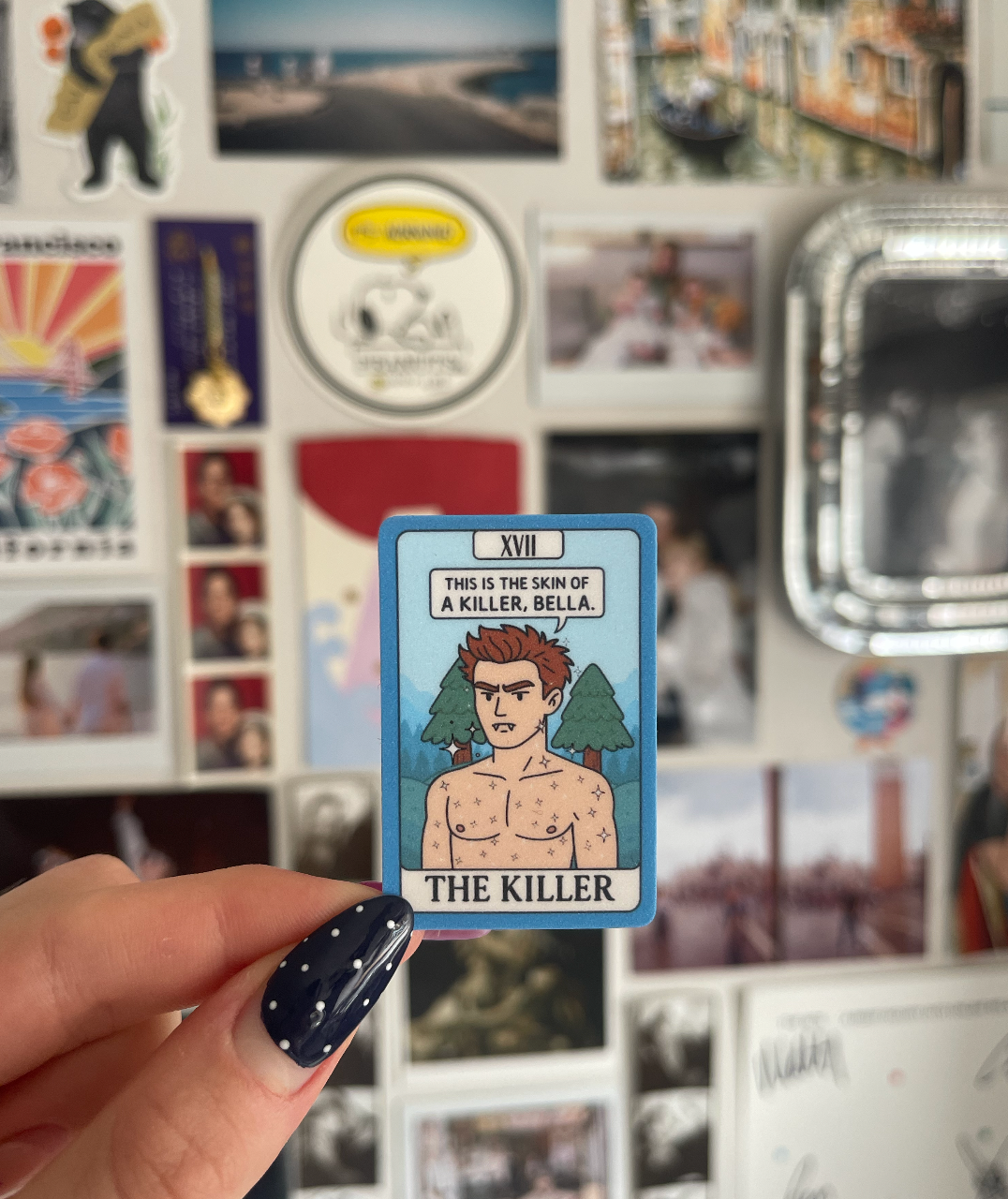 Vampire Tarot Card Glitter Matte Sparkly Sticker