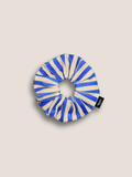 Icon Velvet Scrunchie - Blue and Cream Stripe