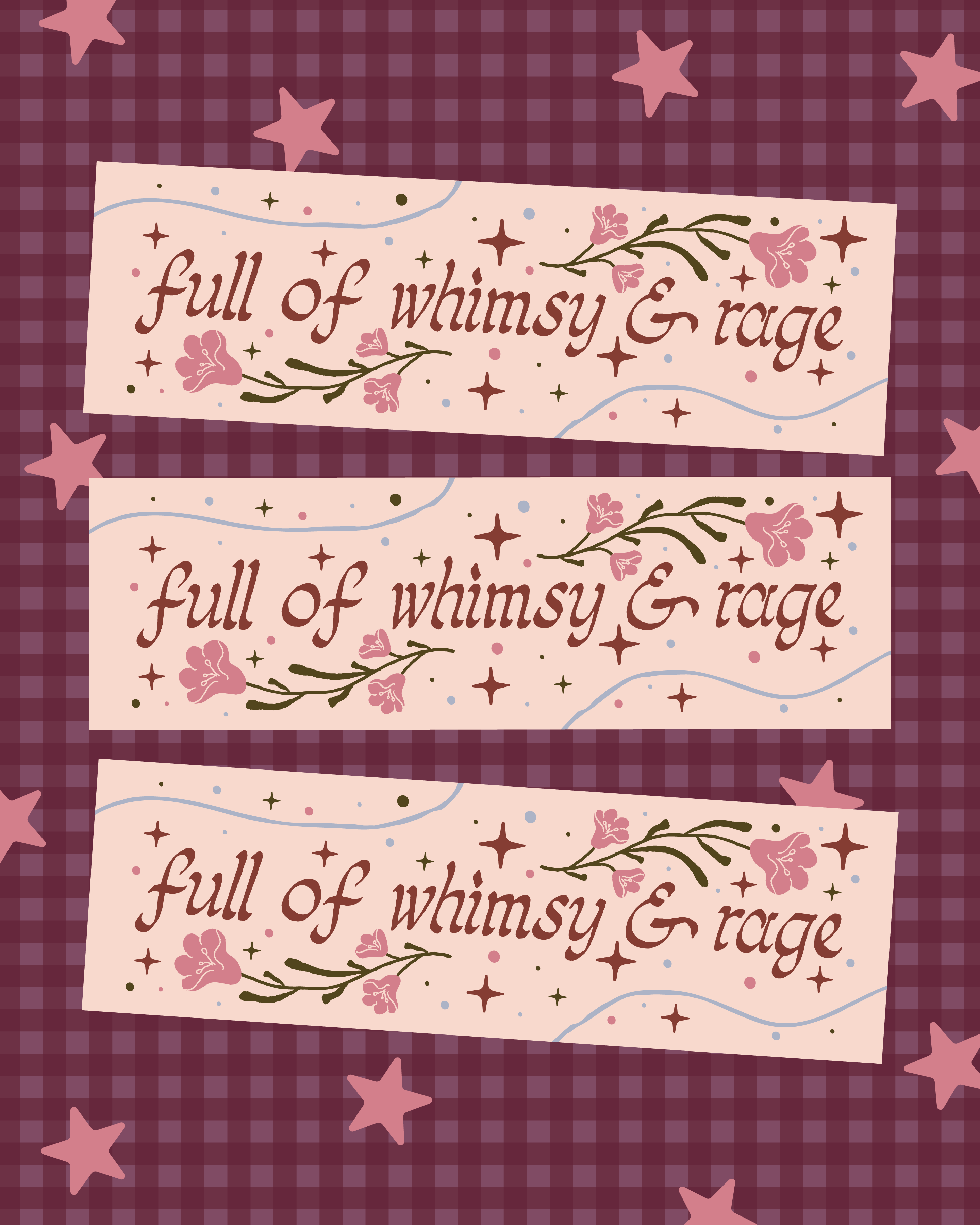 Whimsy & Rage Magnetic Bumper Sticker
