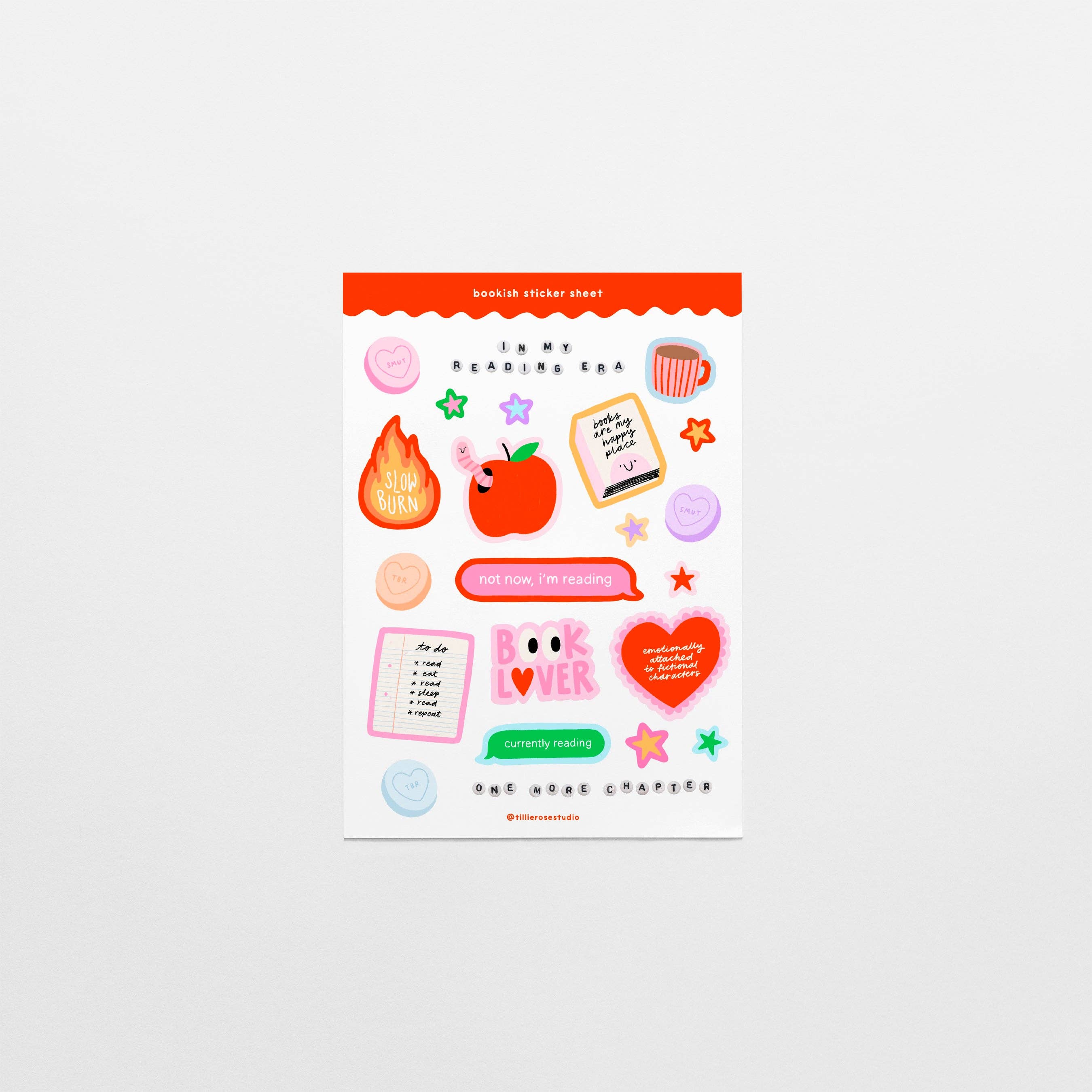 Bookish Clear Vinyl Sticker Sheet