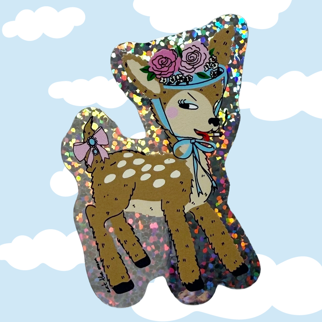 Little deer Glitter Vinyl Sticker