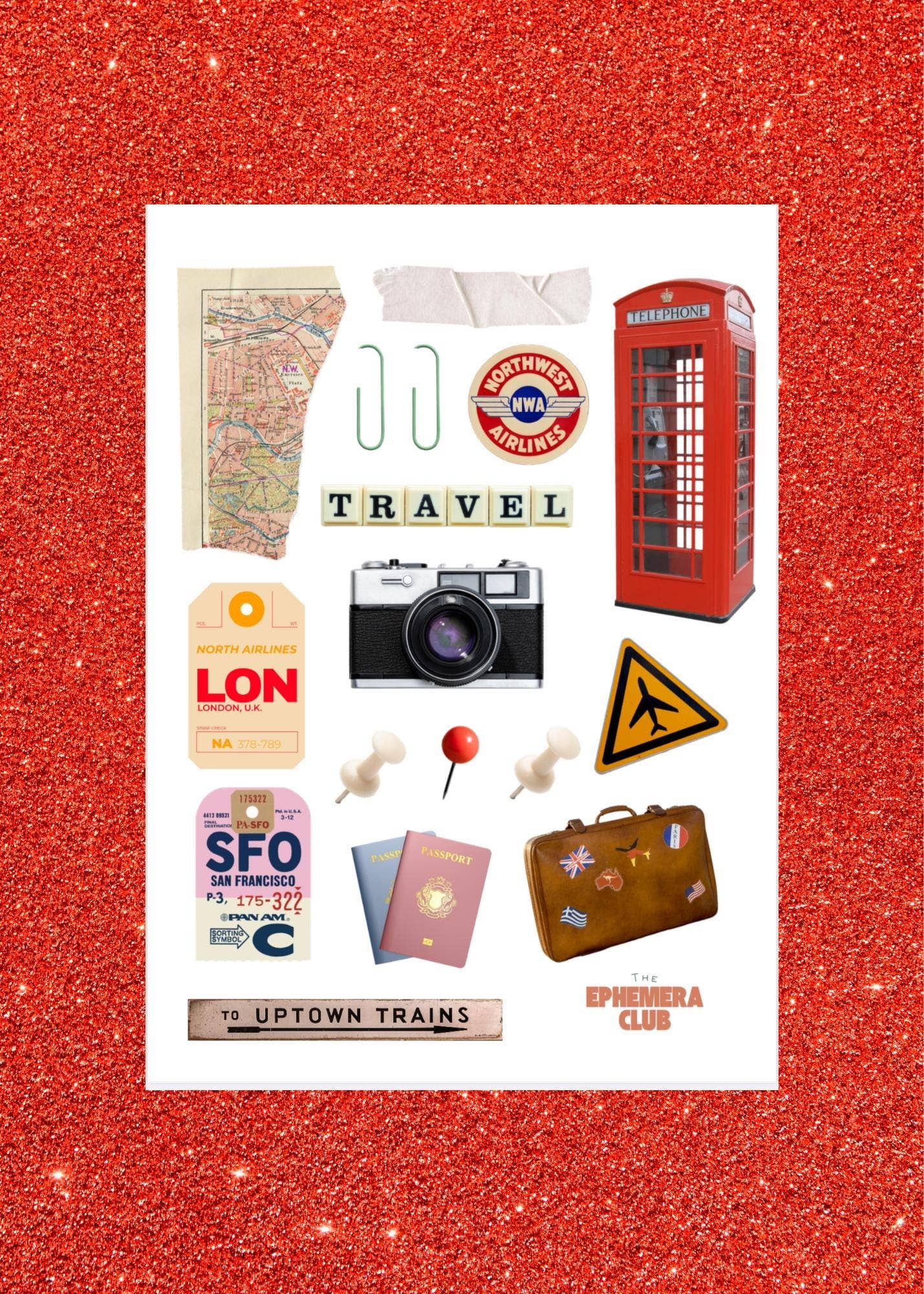 Vintage Travel Ephemera & Wanderlust Scrapbook Stickers