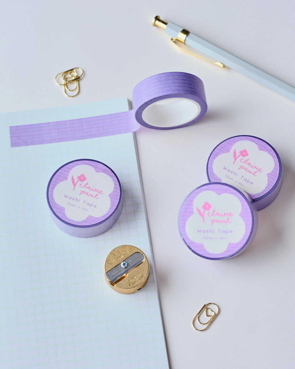 Purple Grid Washi Tape