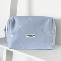 Makeup Bag - Powder Blue Hearts