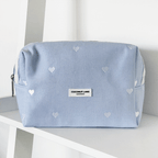 Makeup Bag - Powder Blue Hearts