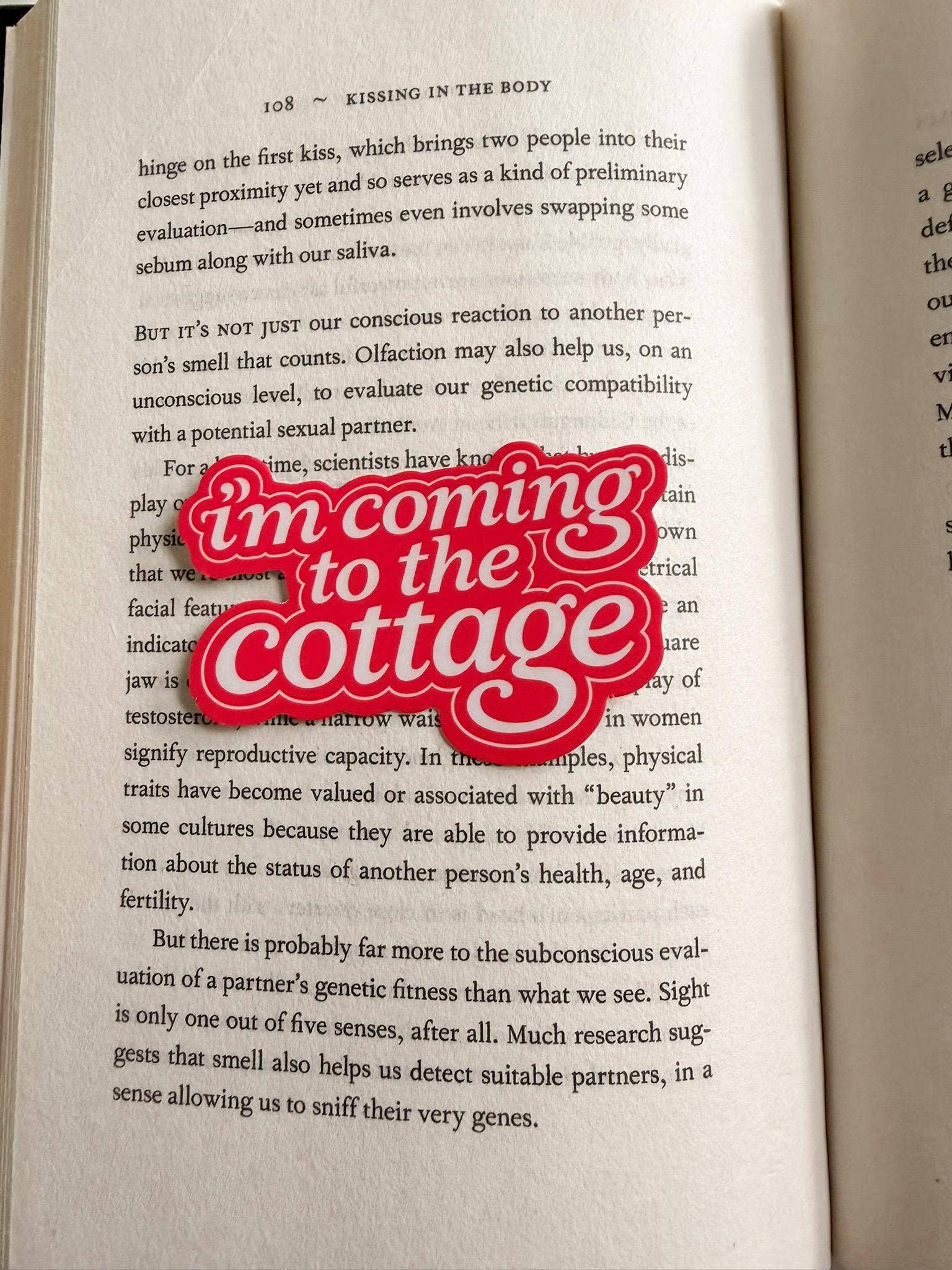 Coming to the Cottage Hockey Romance Bookish Decal