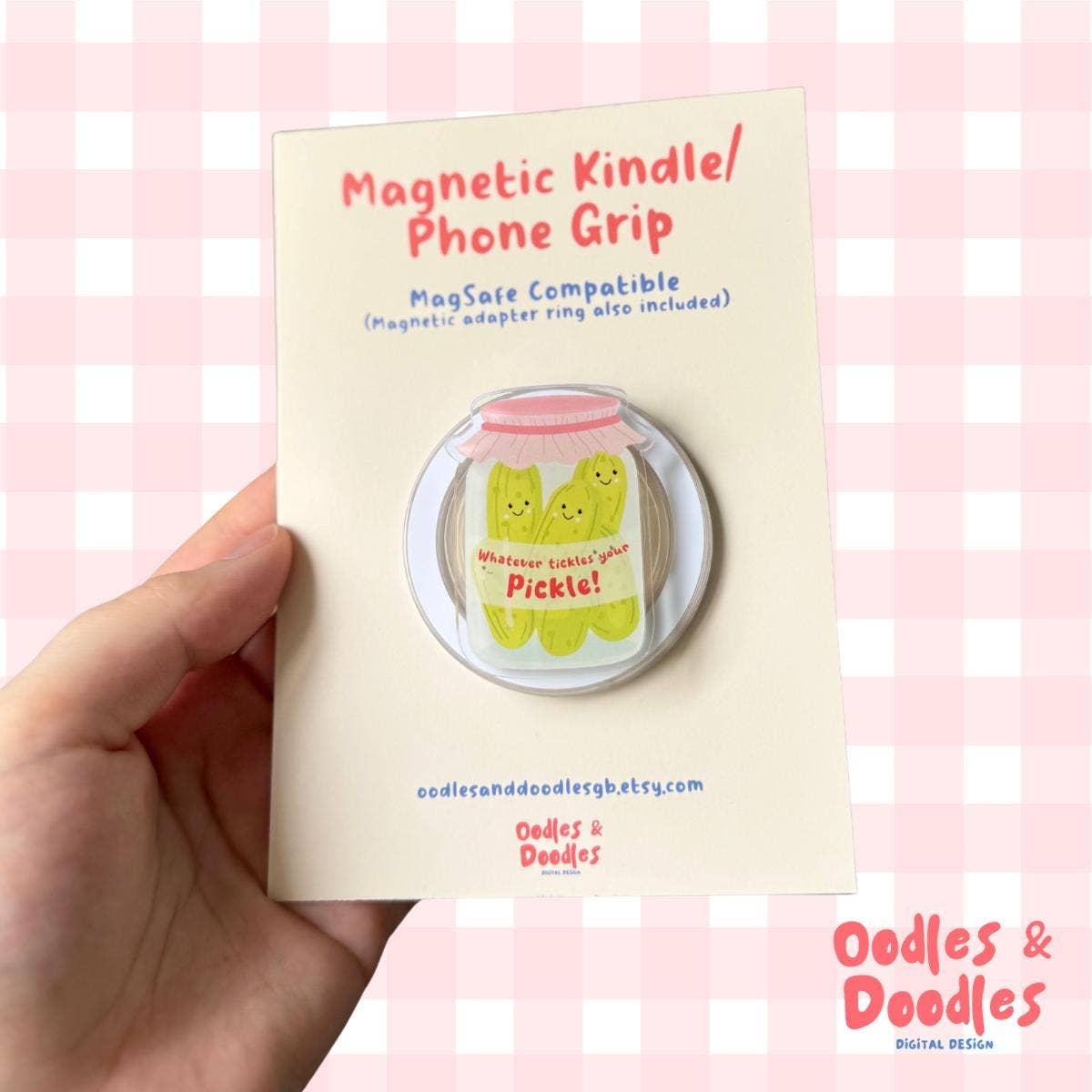 Tickle Your Pickle Jar Kindle Grip | Phone/E-Reader Holder