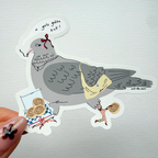 Pigeon Glitter Gloss Sticker
