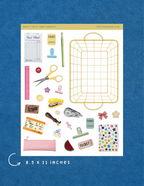 Large Craft Basket Sticker Sheet 
