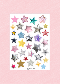 Mixed Media Star Sticker Sheet