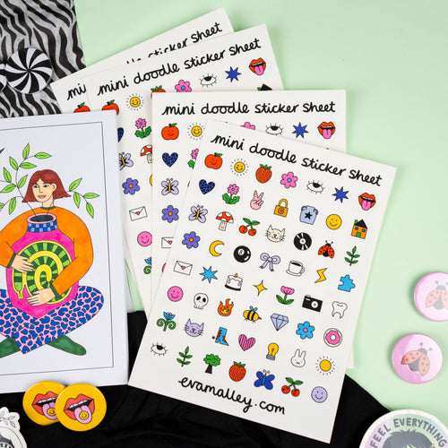 A5 Mini Doodle Sticker Sheet